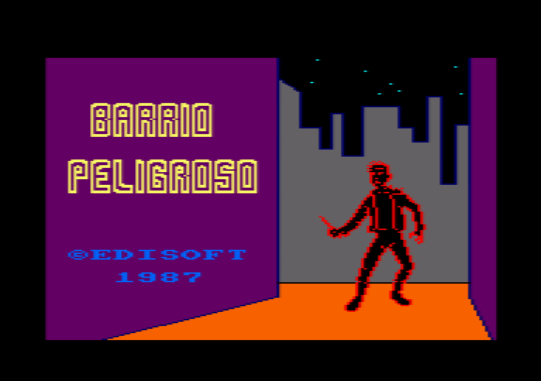 loading screen of the Amstrad CPC game Barrio Peligroso