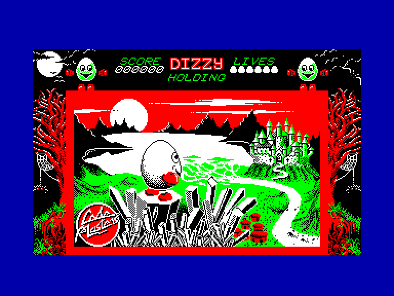 loading screen of the  Amstrad CPC game Dizzy - The Ultimate Cartoon Adventure
