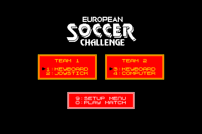 loading screen of the Amstrad CPC game European Soccer Challenge