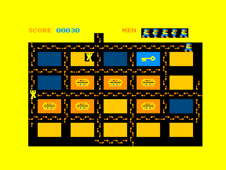 gameplay screenshot of the Amstrad CPC game Oh Mummy