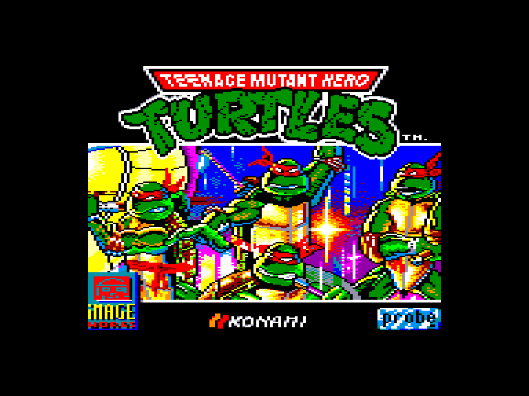 loading screen of the Amstrad CPC game Teenage mutant hero turtles 2