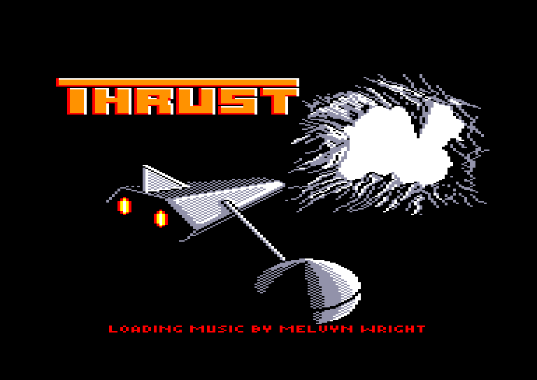 loading screen of the Amstrad CPC game Thrust by Firebird in 1986