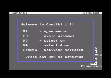 écran de Contiki, un système d'exploitation porté sur Amstrad CPC par Pulkomandy