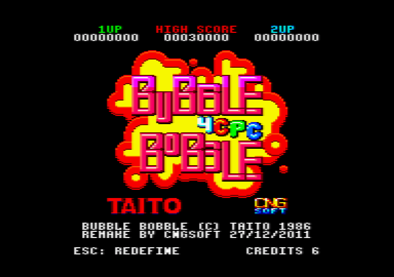 loading screenshot of the amstrad CPC game Bubble bobble 4 CPC