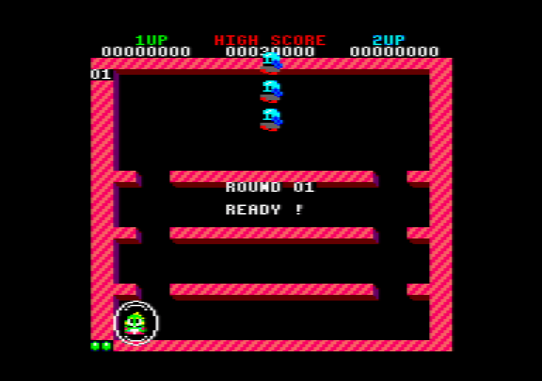 gameplay screenshot of the amstrad CPC game Bubble bobble 4 CPC