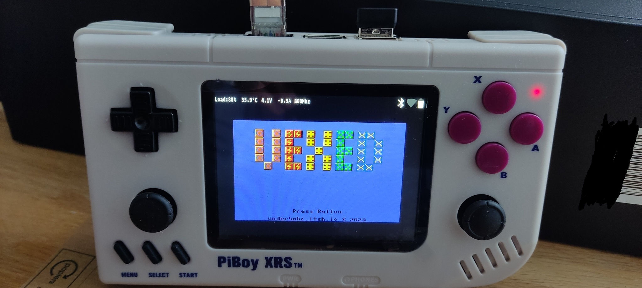 Vexed on a PiBoy XRS (Raspberry PI 4 inside)