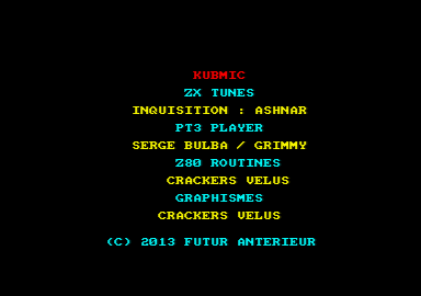 credits of the Amstrad CPC puzzle game Kubmic