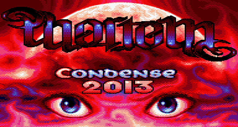 loading screen of the Amstrad CPC demo Phortem by Condense in 2013