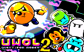loading screen of the Amstrad CPC game Uwol 2 quest for money