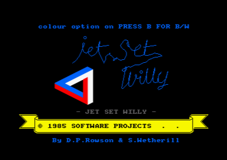 écran de chargement du jeu Amstrad CPC Jet Set Willy