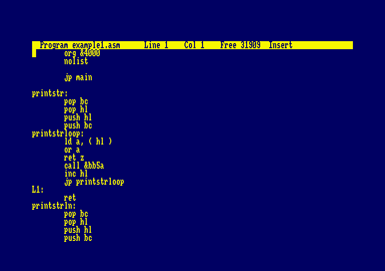 PhrozenC, C compilator for Amstrad CPC and PC screenshot