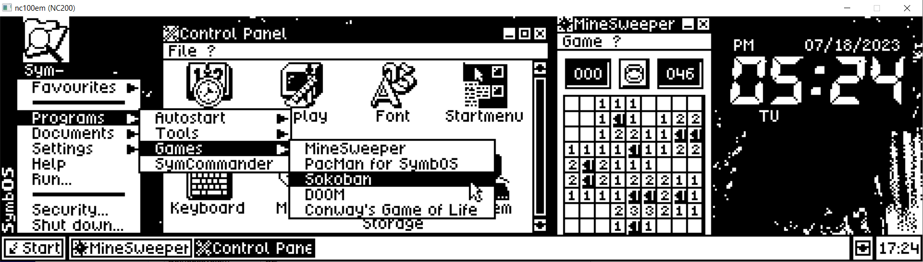SymbOS by Prodatron on Amstrad Notepad NC200